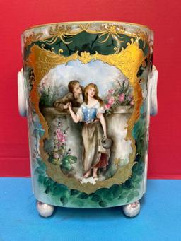 Limoges France porcelain 1902 waste paper basket