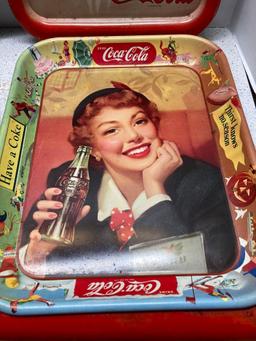Vintage trays mainly Coca-Cola