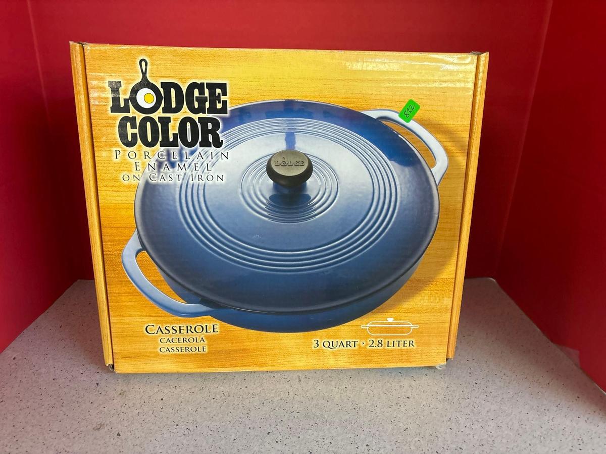 Lodge color porcelain enamel on cast-iron 3 quart casserole new