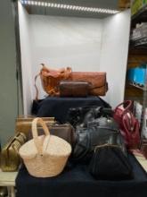 Vintage purses, several are leather