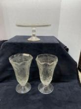 Four boxes full of beautiful, clear, crystal stemware dishes, glassware, cake, plate, etc.