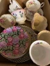 grouping of cups and saucers, royal standard