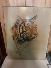 Tiger Picture On Wooden Board