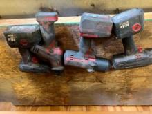 (3) Snap-On Cordless Drills w/ Batteries, (1) Snap-On 1/2" Reciprocating Saw, Model CTRS761, (1)