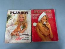 Two Vintage Playboy Magazines 1970, 1974