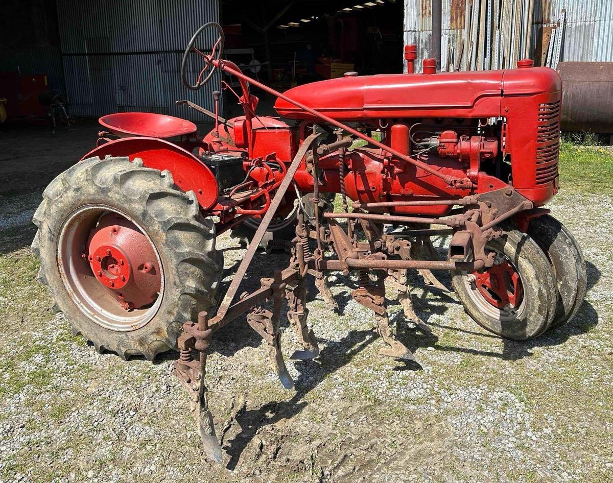 Farmall BN Tractor w/spring tooth harrow attachment