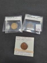 2 Indian Head Cents and Token