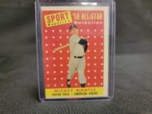 1958 Topps Mickey Mantle All-Star Card 487 HOFer