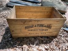Early Pflueger Fishing Tackle crate
