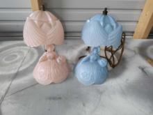 2 Bedroom Lamps Southern Belle 1 Missing Cord,