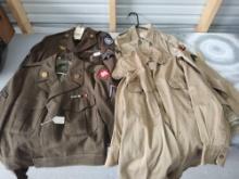 US Army Jackets Ike Patches Shirts Military
