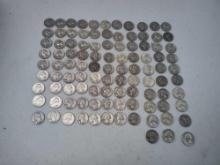 100 Washington Silver Quarters US