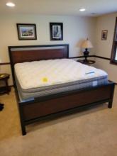 Modern style king size bed frame with mattress and box spring