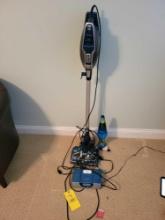Shark vacuum, lava lamp and ihome clock radio