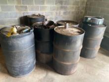 Steel Barrels W/ Engine Oil