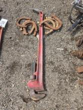 Big Ridgid pipe wrench, Horse shoes