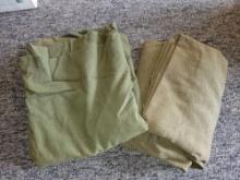 Pair of early possible Vietnam era military wool blankets