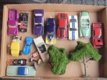 Nice Collection Die-Cast Muscle Cars signs trees