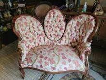 Victorian style settee with medallion back