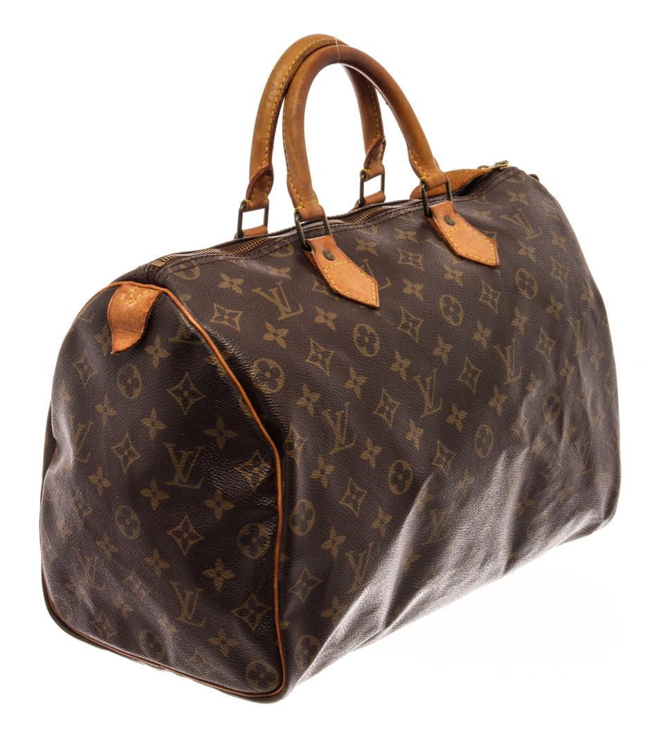 Louis Vuitton Brown Monogram Canvas Speedy 35 Satchel Bag