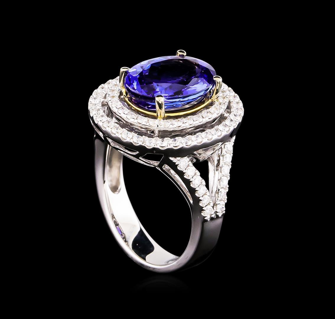 14KT Two-Tone 4.50 ctw Tanzanite and Diamond Ring