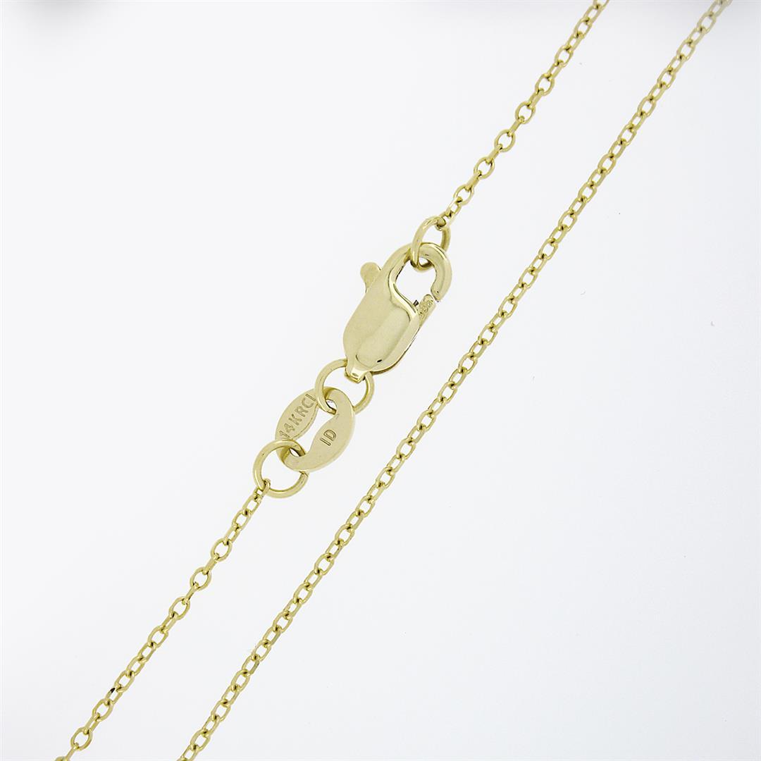 Estate 18k Yellow Gold 0.70 ctw Sapphire Flower Cluster Petite Pendant Necklace