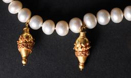 High Carat Gold & Pearl Necklace