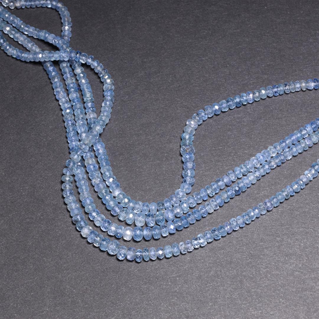 Two Vintage Multi-Strand Sapphire Bead Necklaces