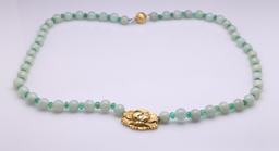 Jadeite, Emerald & 18K Gold Necklace by R. L. Kay