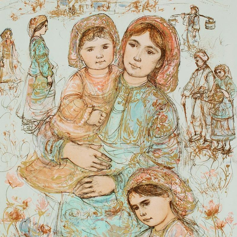 Family in the Field by Hibel (1917-2014)