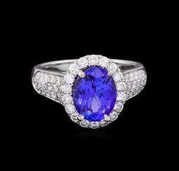 14KT White Gold 2.88 ctw Tanzanite and Diamond Ring