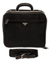 Prada Black Tessuto and Saffiano Leather Porta Computer Bag