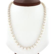 Cultured Pearl Strand Necklace w/ 14k White Gold Adjustable Length Cage Clasp