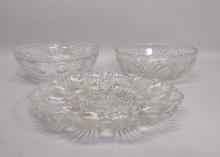3 Vintage Pressed Glass Dishes