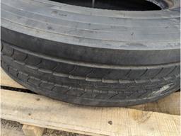 (1) Goodyear G661 HAS 245/75R22.5 commercial truck tires USED Virgin Tread Surplus Take Off