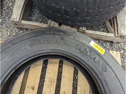 (1) Goodyear G661 HAS 245/75R22.5 commercial truck tires USED Virgin Tread Surplus Take Off