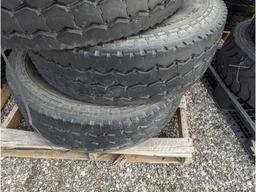 (4) Michelin XZUS 2 315/80R22.5 commercial truck tires USED Virgin Tread Surplus Take Off