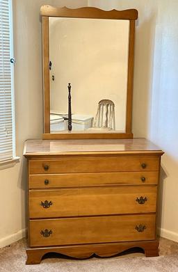 Three-Drawer Dresser with Mirror