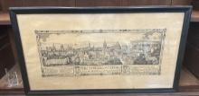 1908 Black & White Photolithograph Of The Towers Of London In Black Wood Frame