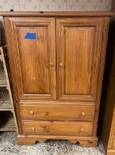Two-Door Two-Drawer Pine Cabinet