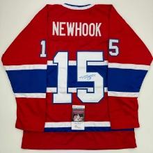 Autographed/Signed Alex Newhook Montreal Red Hockey Jersey JSA COA