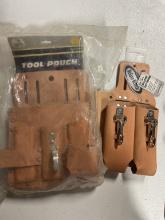 1 Lg Leather Tool Pouch and 1 Sm Leather Quick Release Tool Pouch