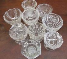 (9) Single Early Pattern Glass Open Salts
