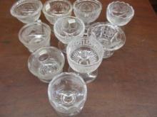 (10) Single Early Pattern Glass Open Salts