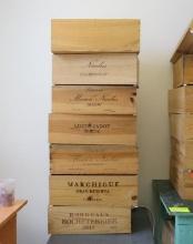 (7) Wood Wine Boxes