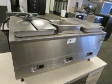 CROWN VERITY 3-WELL COUNTERTOP HOT DOG STEAM TABLE