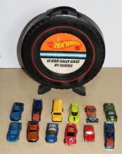 12 Pieces Collectible Hot Wheels Cars in Rally Case by Mattel