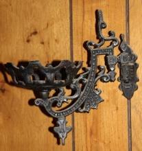 Pair of Antique Cast Iron Wall-Mounted Candle or Lantern Holders