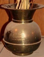 Brass Spittoon with Union Pacific Emblem on Two Sides