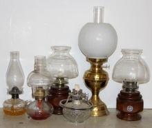 Six Oil Lamps of Different Styles